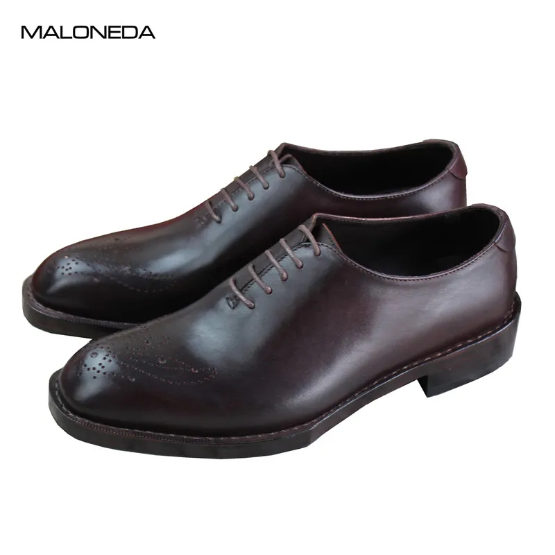 

MALONEDA Good Quality Double Leather outsole Men's Goodyear Handcraft Genuine Leather Oxfords Flat Business Formal Dress Shoes