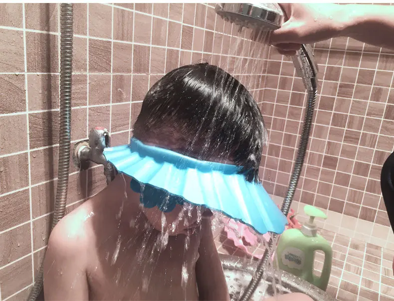 Мягкий регулируемый предотвратить воду в ухо шампунь кепки малыши Дети ребята Мытье Ванны волос Щит шапочка для душа водонепроница