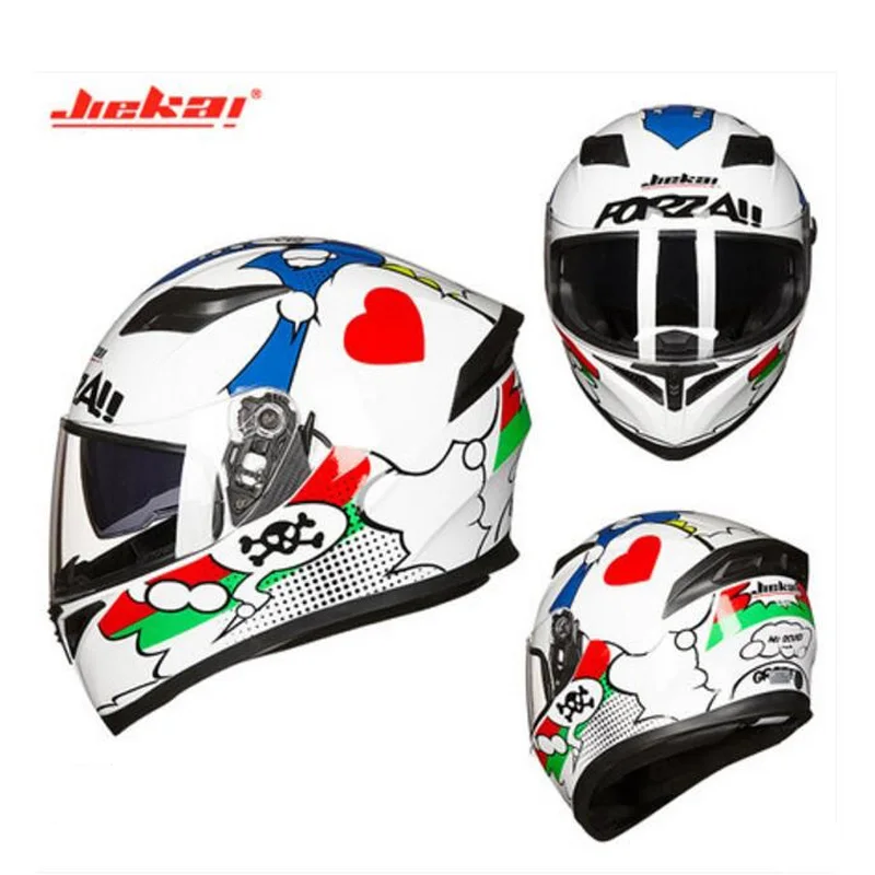 2019 Новый рыцарь безопасность оборудования JIEKAI двойные линзы мотоциклетные шлемы анфас мотоцикл шлем изготовлен из ABS с пластиковый козырек