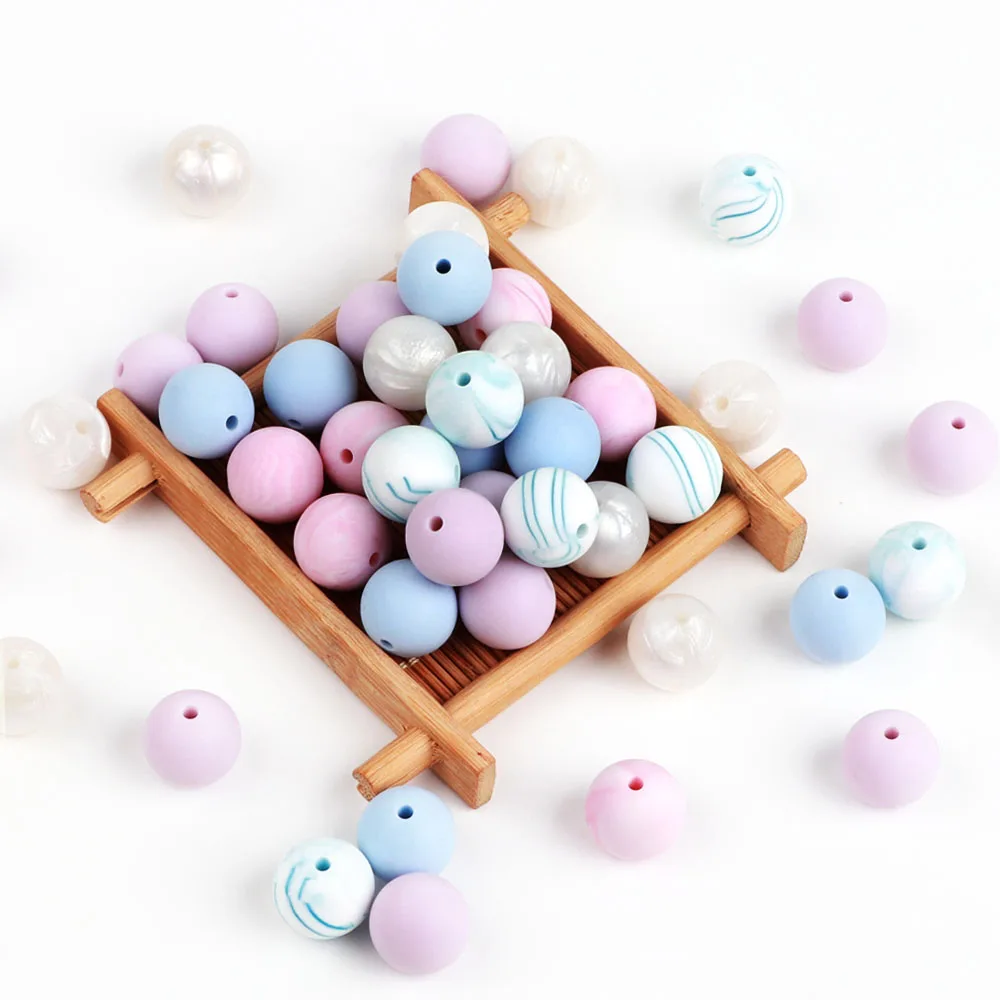 Redondo Silicone Contas 9mm 12mm 15mm 19mm Bebê Dentição Colar Faça Você Mesmo Pingente Grau Alimentício Mordedor * 500pc 13 15mm 19mm bebê dentição colar diy bebê