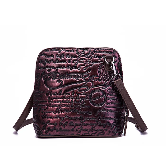 Сумка женская натуральная кожа сумка женская через плечо натуральной кожи тисненой Винтаж сумка дамская мода Сумки сумка - Цвет: Purple