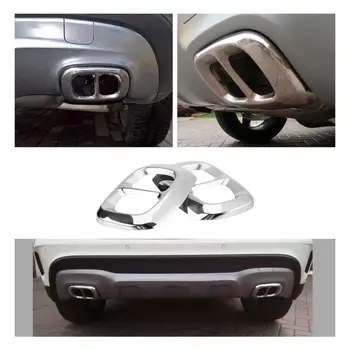 

2Pcs Stainless Steel Tail Exhaust Pipe Output Cover Trim Decoration for Mercedes Benz GLA Class X156 2014-2018 Car Accessories