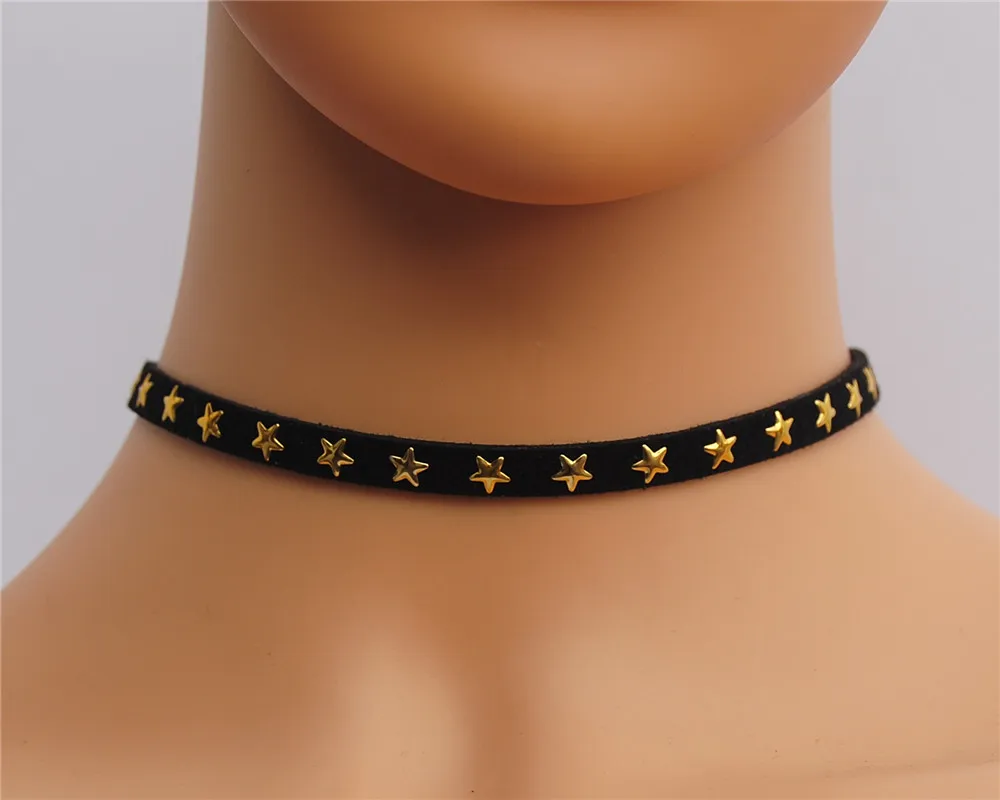 

2019 Collares Collier Maxi Necklace New Velvet Multilayer Choker Stars Decors Collar Necklace For Women Gift E789