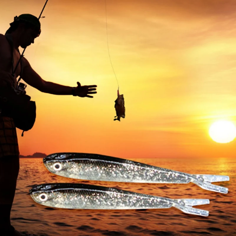 

10PCS 7cm Pesca Artificial Soft Lure Japan Shad Worm Swimbaits Jig Head Fly Fishing Silicon Rubber Fish
