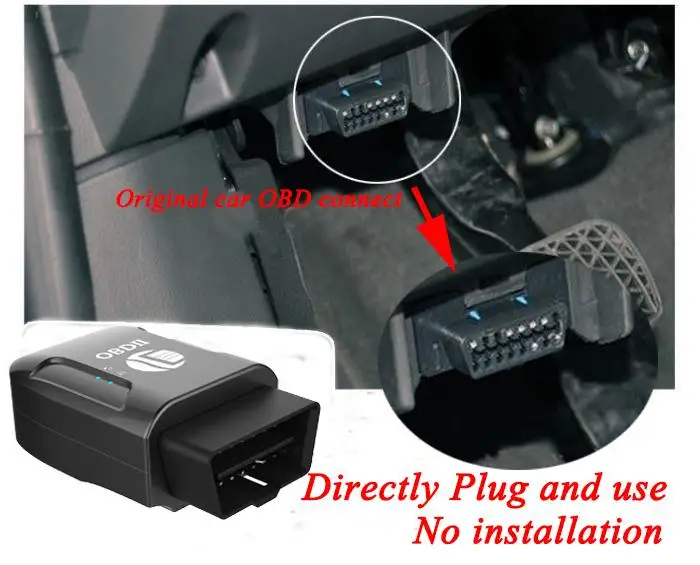 TK206 OBD2 gps GPRS в режиме реального времени трекер автомобильная система слежения с геофенсом защита вибрации сотовый телефон SMS сигнал тревоги