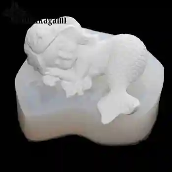 

3D Silicone Mold Sleeping Mermaid Tail Princess For DIY Jewelry Making Finding Molds Accessories