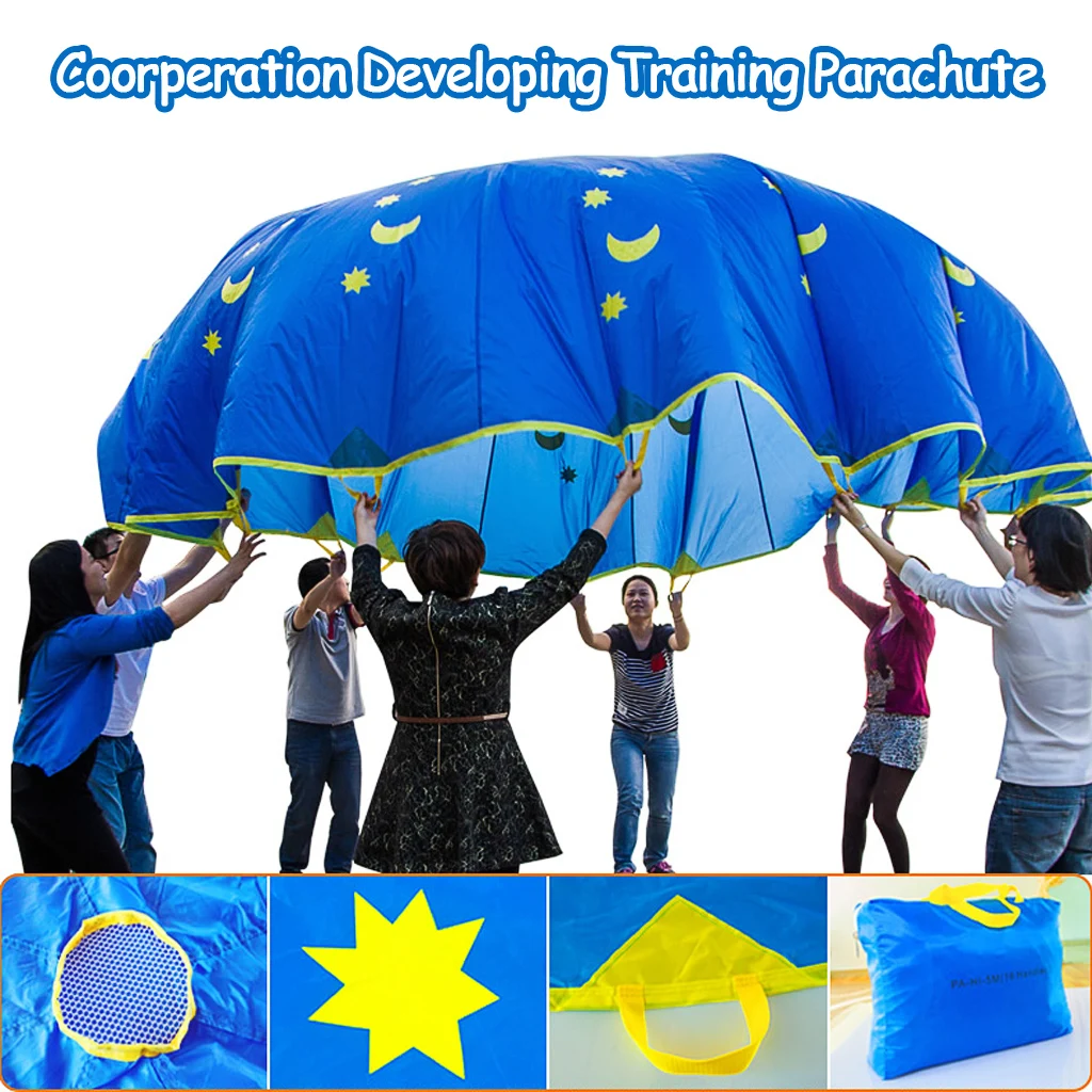 6 Foot Umbrella Parachute For 4 8 Players 1.8M/3M Kids Outdoor Sports