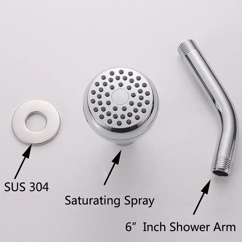 High Pressure Shower Head Anti-clog Anti-leak Fixed Shower Head Adjustable Swivel Ball Joint with Filter Bathroom Accessory