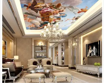 

3d photo wallpaper 3d ceiling wallpaper murals Hand-painted angel sky zenith ceiling decoration mural living room wallpaper