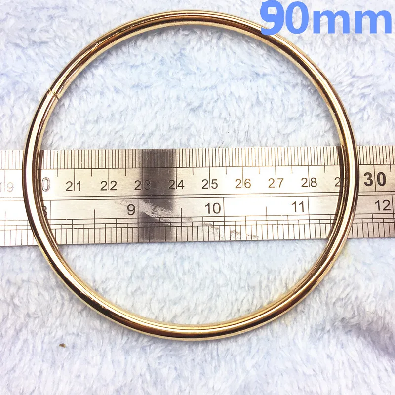 17-  90mm O rose gold Ring Openable Keyring Leather Bag Belt Strap Dog Chain Buckle Snap Clasp Clip Trigger Accessories DIY (2)