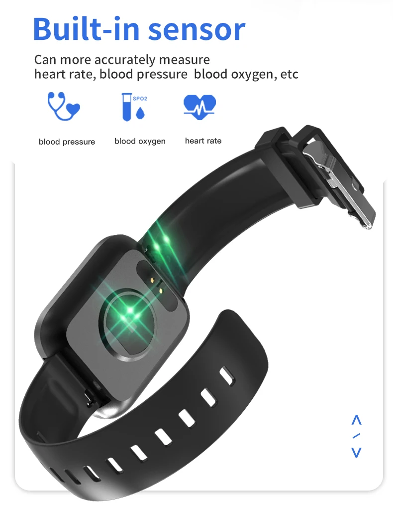 GMOVE P30 1.3 Inch IPS Color Display Smart Watch IP67 Waterproof Heart Rate Monitor Smartwatch For Android IOS PK mi band 4