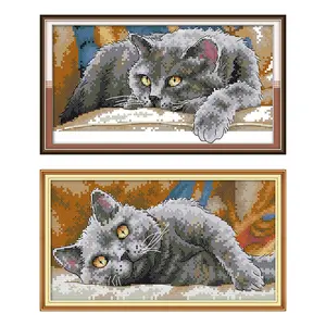 Schöne Katzen DIY gestempelt Kreuzstich Kits DIY Handarbeiten Hochzeit