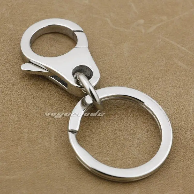 

316L Stainless Steel Simple KeyChain Mens Biker Rocker KeyChain 3P003KCA