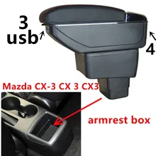 Для Mazda CX-3 CX 3 CX3 подлокотник коробка зарядка через usb интерфейс повысить центральный магазин содержание обладатель Кубка пепельница аксессуары