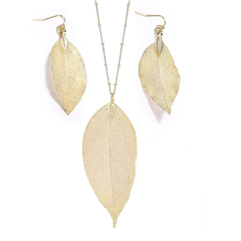 Trendy-Gold-Plated-Natural-Filigree-Leaf-Earrings