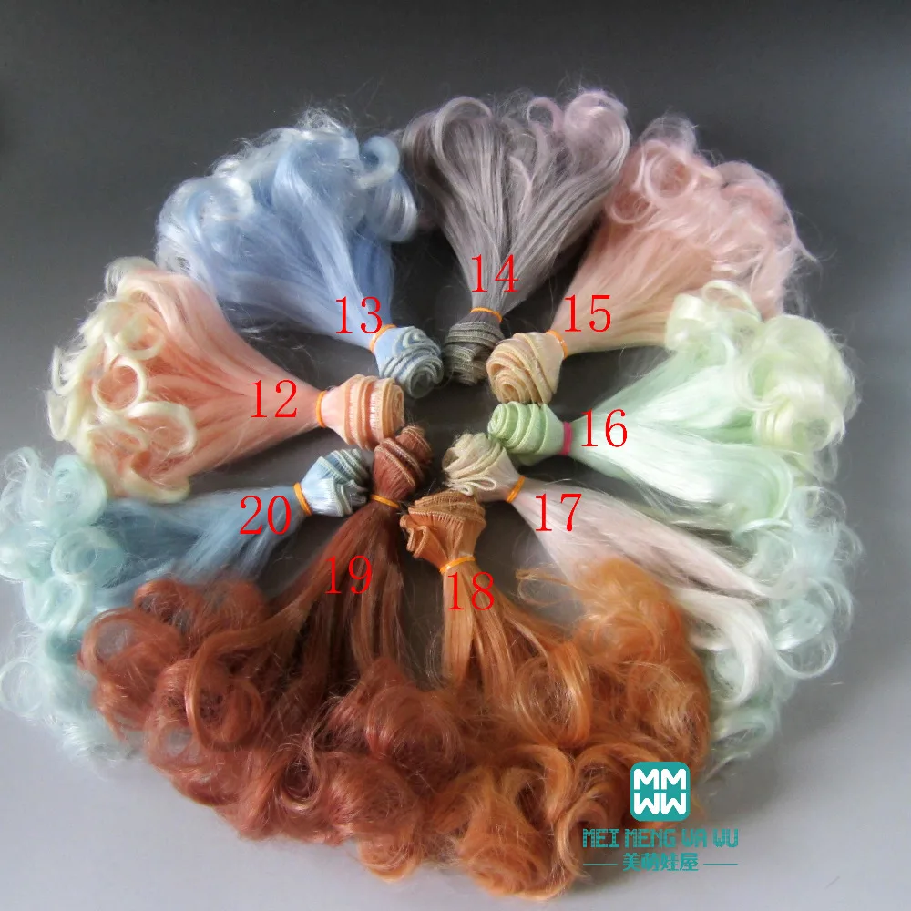 BJD/SD Doll wigs Accessories DIY Pear curls 15cm&25cm*100cm Light golden \ brown and other colors  Free shipping