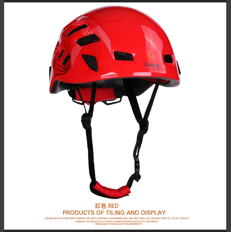 TUPA Открытый спортивный шлем защитный шлем Велоспорт велосипедный спасательный скалолазание шлем ледяные горные шлемы - Цвет: Red