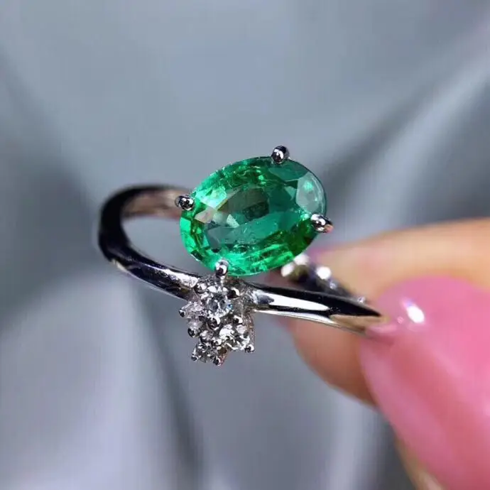 Details about   Natural Emerald Gemstone Genuine 925 Sterling Silver Flower Rings for Women