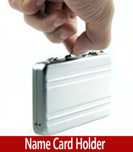 

Novelty Mini Briefcase Business Card Holder, Classic Aluminum Briefcase Design Name Card Holder