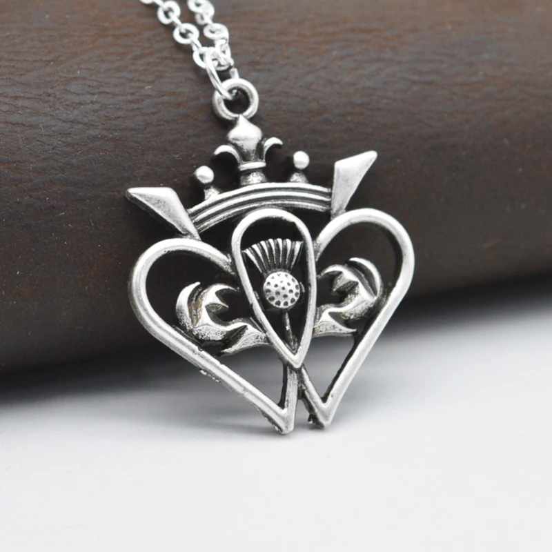 1pcs Scottish National Flower Pendant Necklace Scotland Thistle