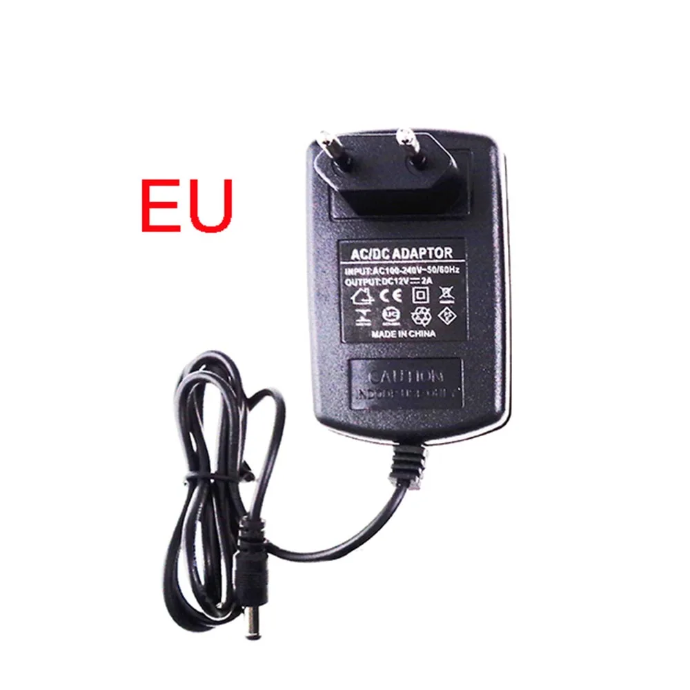 2а светодиодный адаптер питания, черный, белый, EU/US/UK/AU шнур, AC110-240V к 12В, переключатель трансформатора для 5050 3528, ленточный светильник HQ - Испускаемый цвет: EU Plug Black