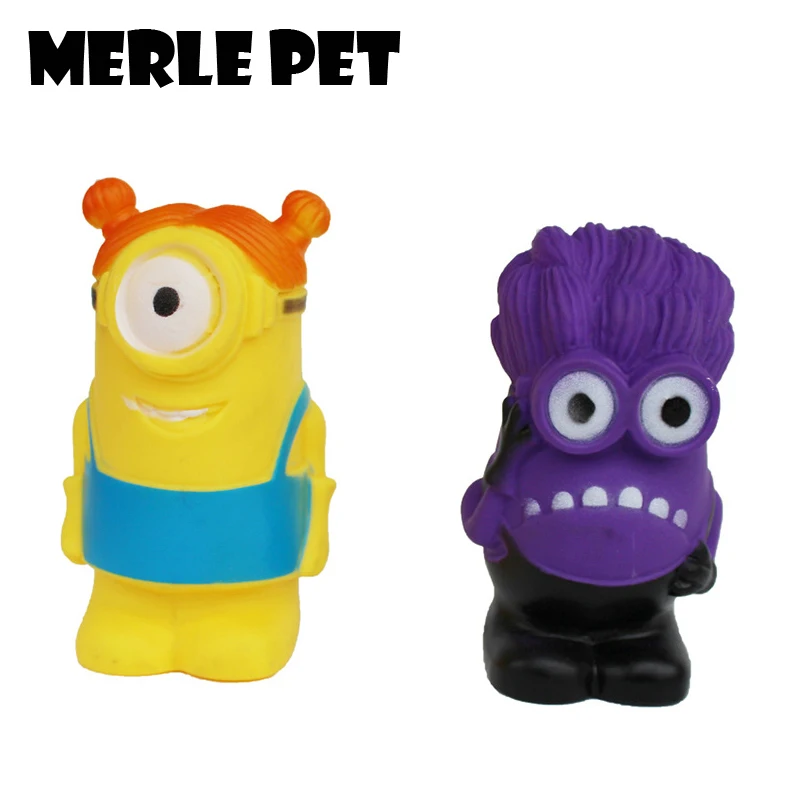 MERLE PET Minions Squeaker Dog Toy Cartoon Cute Squeak Toys Puppy Cat