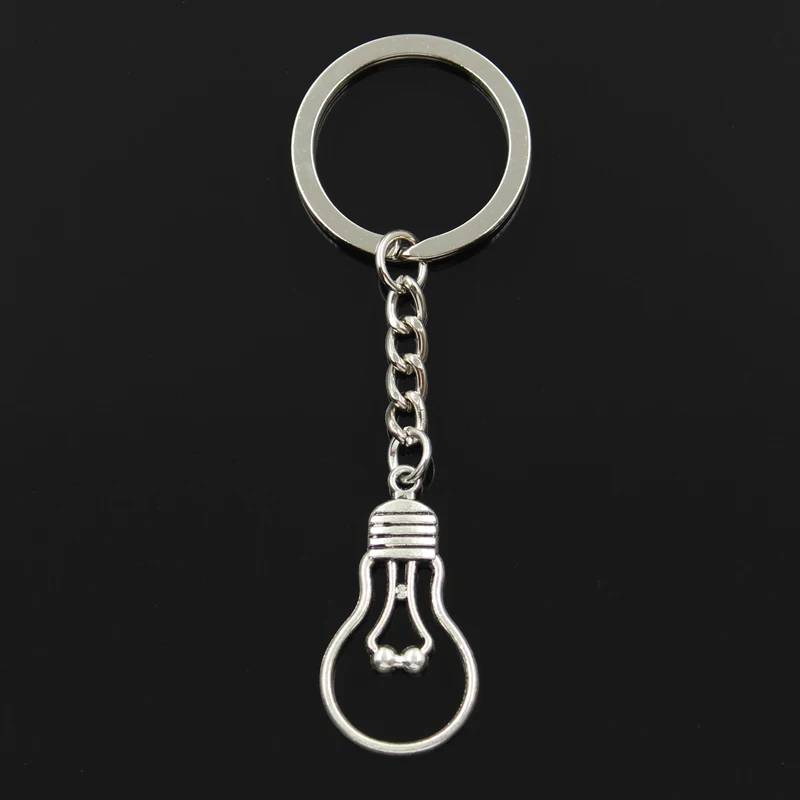 New Fashion Keychain 19x35mm light bulb Pendants DIY Men Jewelry Car