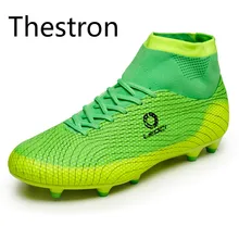 2017 New Men Cleats Football Shoes Children Non-slip Soccer Shoes Men Training Grass Lawn Soccer Shoes High Ankle Football Boot
