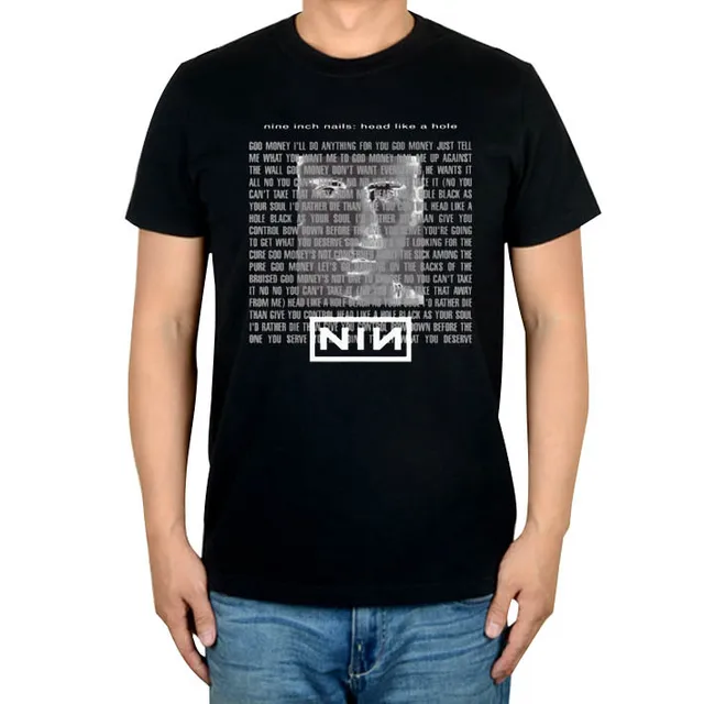 2 styls Summer Style Nine Inch Nails Rock band men women shirt punk ...