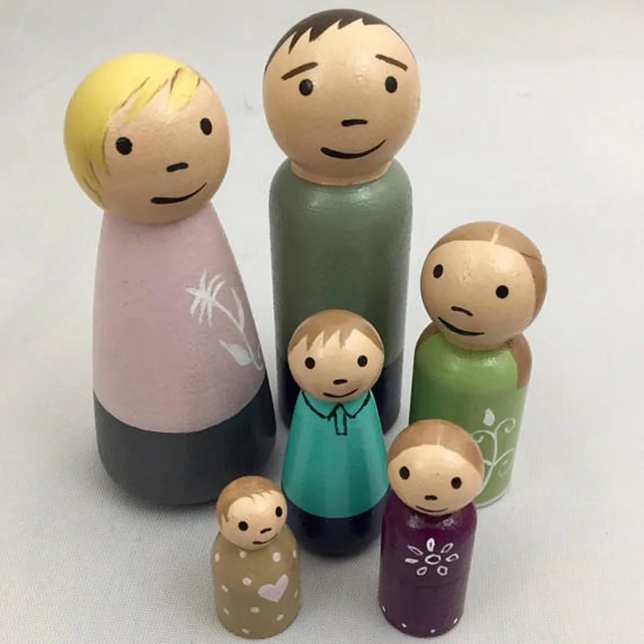 wooden family dolls