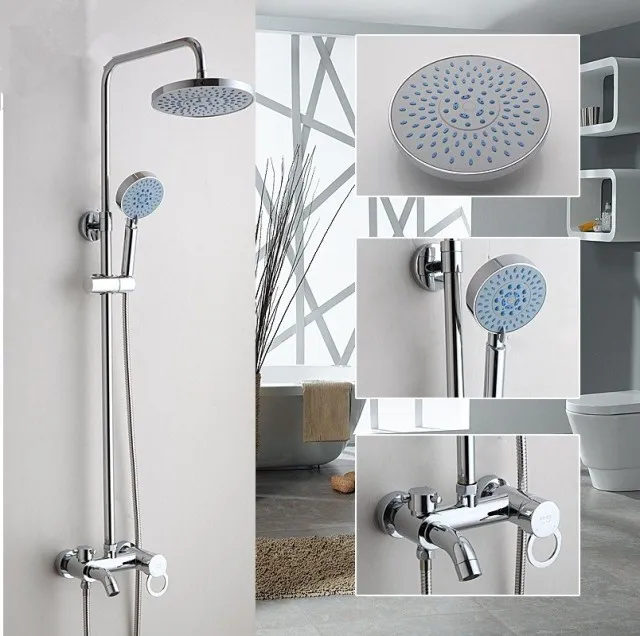 Nanan plumbing bathroom bathroom shower set lift three stalls hot and cold top spray apple shower