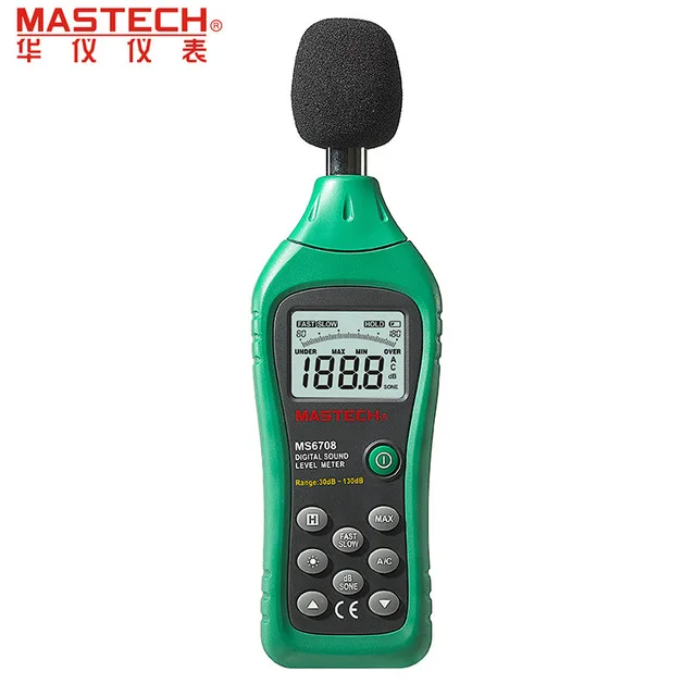 MASTECH MS6708 ручной промышленный цифровой измеритель уровня звука 30~ 130dB аналоговый бар дисплей задний светильник децибел Тестер