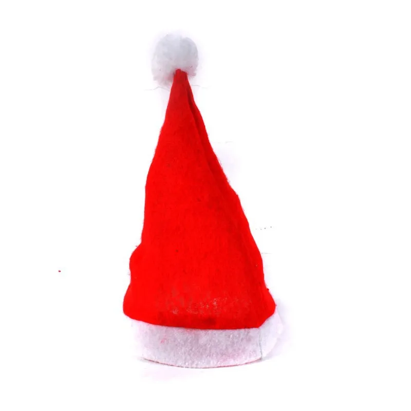 1 piece christmas hats red color Non-Illuminated new Year decoration cloth Material 28cmX35cm Santa Clause navidad caps Festival