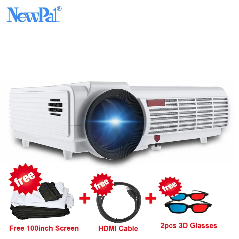 5000 Lumens 3D Home Projector Full HD Support 1920*1080Pixels Video TV WIFI Android Projector With Free 100inches Screen