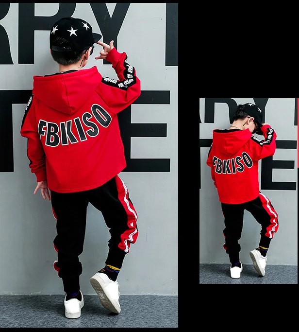 Anos das Crianças Comprida com Capuz Hoodies plus Sweatpants para 6 8 10 12 14 Define Meninos Outono Moda Manga Haren Vetement Garcon Outfits 5 longa com capuz + haren moletom vetement garcon outfits