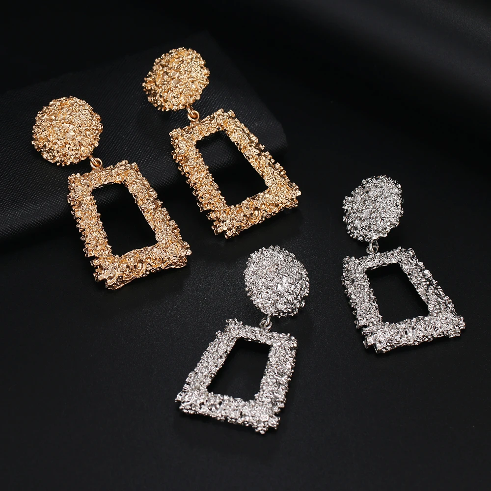 

Women's Gift Pendant Earrings Geometric Metal Simple Pop Earrings Girls Earrings Party Gifts 2019 New Products Free Send