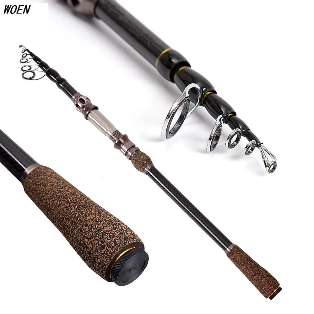 WOEN MH tune Carbon fishing rod 1.8M 2.7M Telescopic sea Fishing Lure