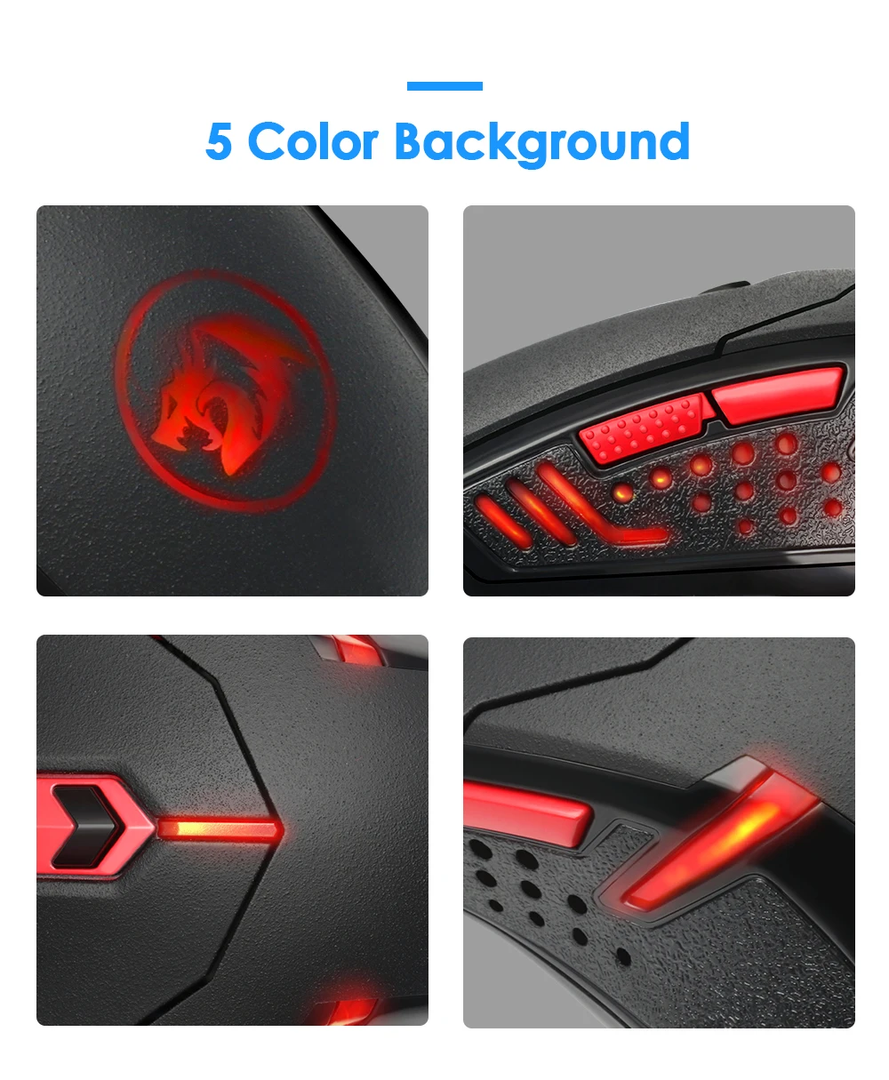 Проводная игровая мышь с красным светодиодом, 3200 dpi 6 кнопок эргономичная игровая мышь для ПК Redragon M601 CENTROPHORUS