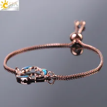 CSJA прекрасный рыбка браслет ручной работы ювелирные изделия стильные красочные огонь драгоценные камни опалы браслеты регулируемая коробка цепь подарок для влюбленных F433