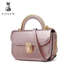 FOXER сумка для женщин Новая женская воловья модная кожаная сумка женские сумки роскошные дизайнерские розовые женские кожаные сумки
