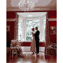 YIKEE декоративная картина маслом по номерам, картина по номерам в рамке благородная семья