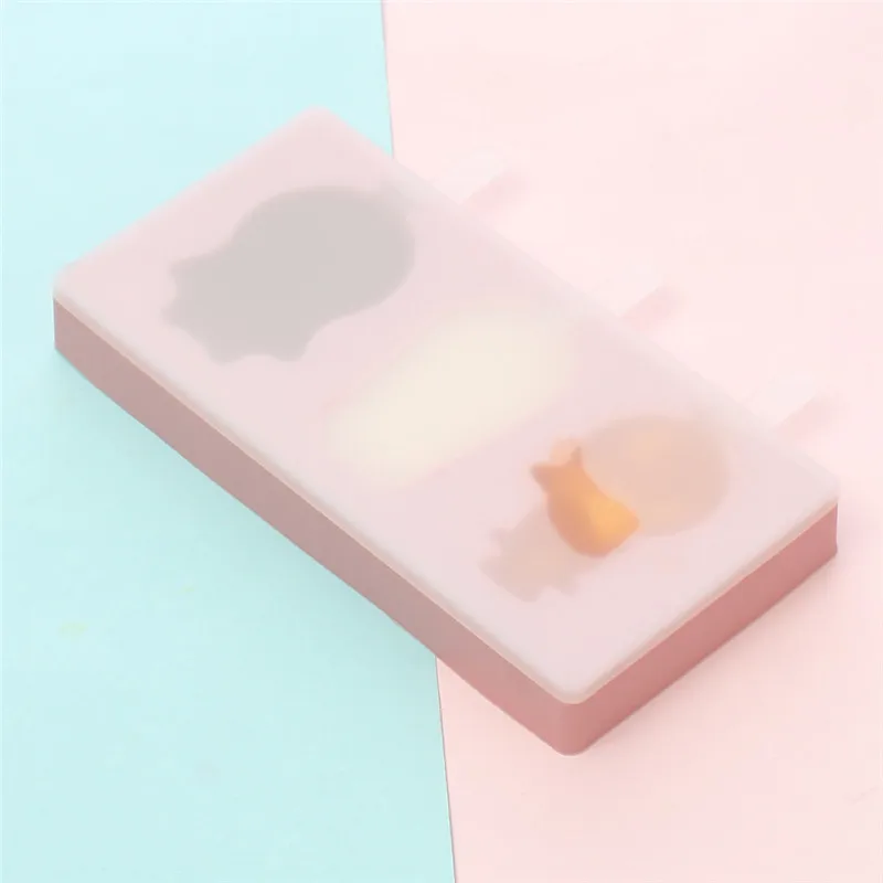 Covered Cartoon 3 Piece Ice Cream Ice Cube Mold Kitchen 2 Colors Multi-type Silicone Homemade Manual Diy Ice Cream Mold Home