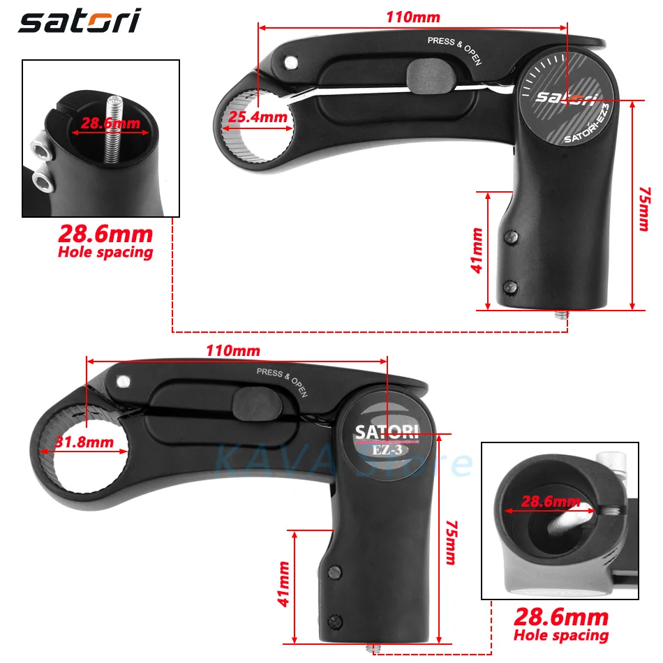 SATORI EZ 3Adjustable возможно увеличить высоту голенища велосипед подъемный 25 4/31 8 мм