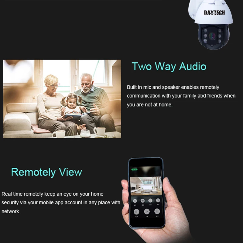  DAYTECH 1080P WiFi IP Camera Waterproof Outdoor CCTV Home Surveillance ONVIF 2MP Network P2P Record - 33031443960