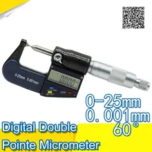 LAN& M Электронный двойной острый микрометр 0-25 мм 0,001 мм цифровой микрометр цифровой двойной острый микрометр