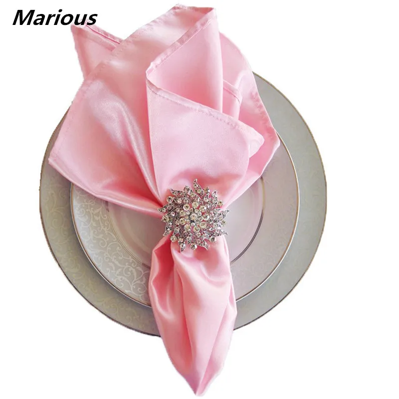 20 шт 2" квадратные сервировочные салфетки атласные Румяна розовые тканевые скатерти кухонные полотенца без ворса столовые салфетки для свадьбы