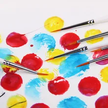 6 шт./партия тонкая ручная краска ed, тонкая ручка с крючком, белая кисть для рисования акварелью, кисть для рисования, нейлоновые товары для рукоделия