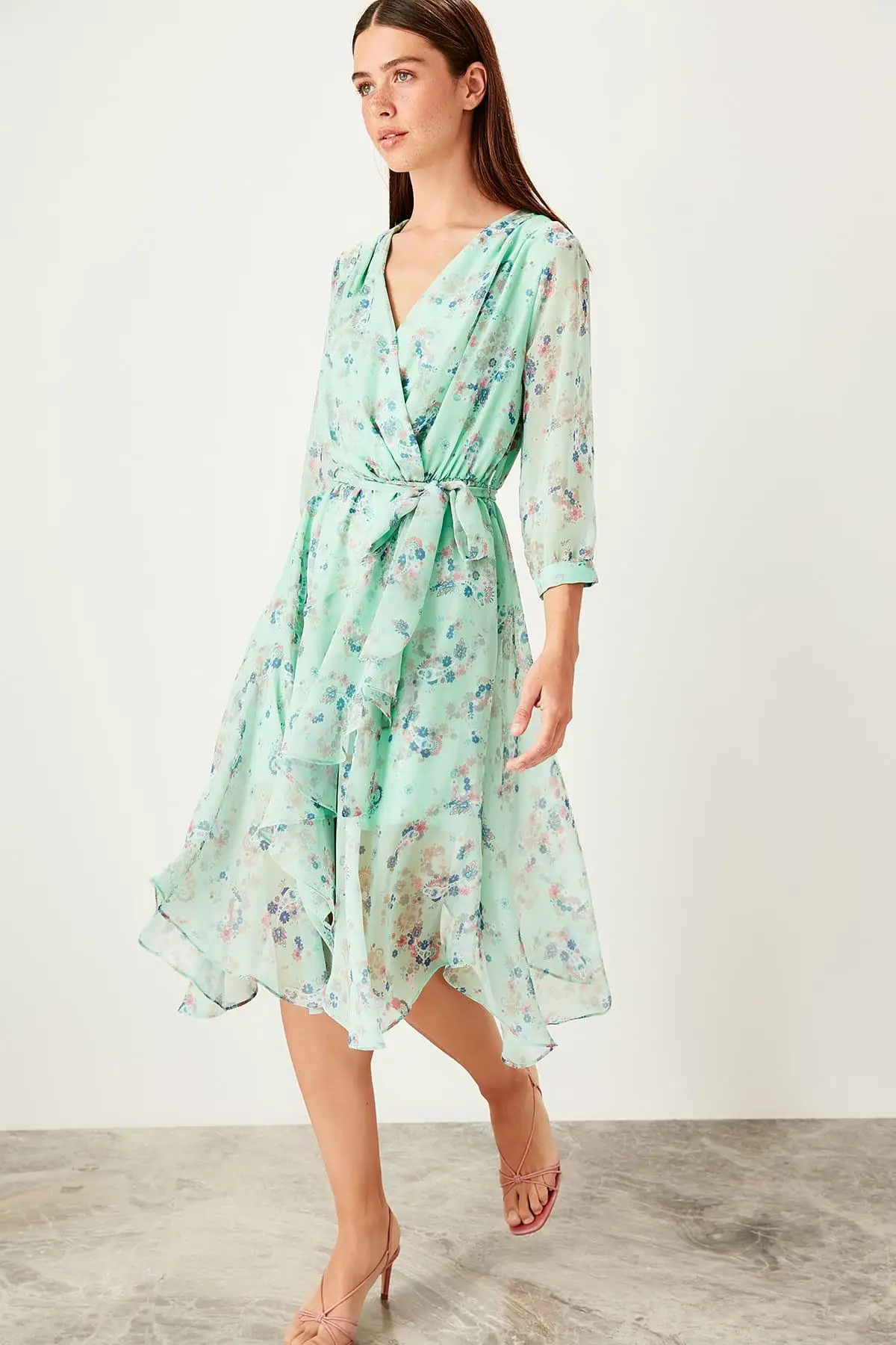 Trendyol Мятное платье со шнуровкой TWOSS19XO0114|Платья| |
