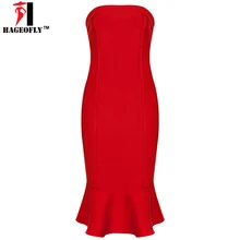 HAGEOFLY Mermaid Bandage Dress New Arrival 2017 Straplesss Off Shoulder Dress Trumpet Vestido Celebrity Evening Party Dresses
