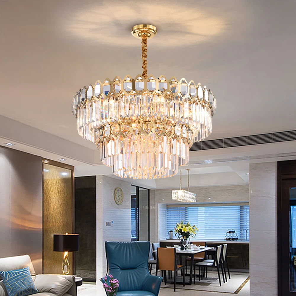 

Youlaike Modern Crystal Chandelier For Living Room Luxury Round Gold Chandeliers Lighting Home Decoration LED Cristal Lamps